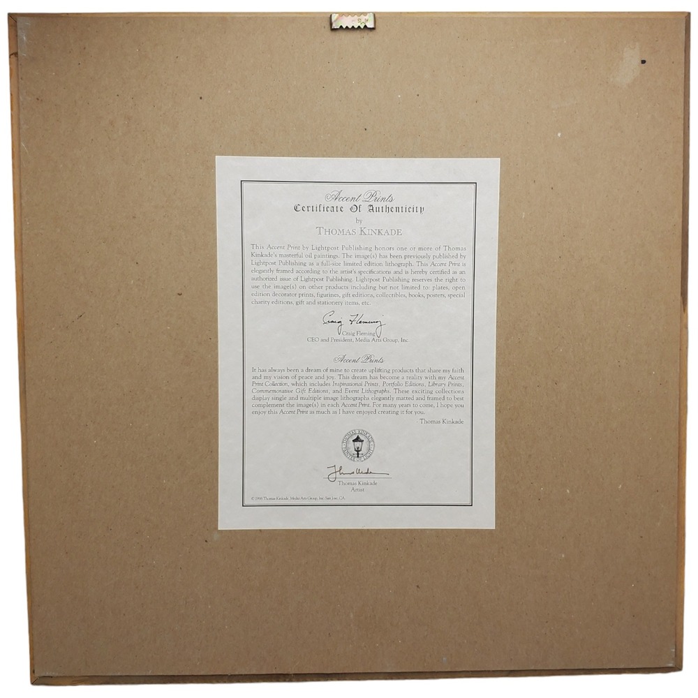 Thomas‎ Kinkade Accent Prints Framed Art Serene Cottage Psalm 23 Gold Frame - Picture 6 of 16